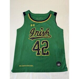 Notre Dame Basketball Jersey #42 Under Armour Green Fighting Irish Youth Medium